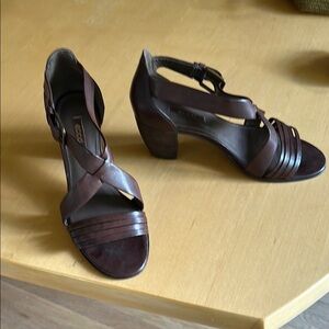Ecco Brown Leather Heels